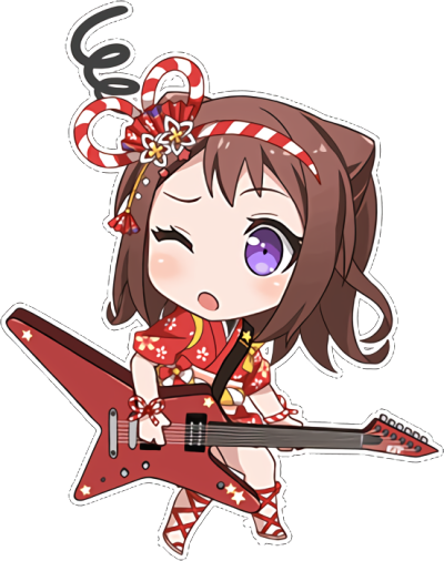 Poppin'Party——户山香澄 活动奖励卡-限定Q版服装形象（LIVE失败）
〔★★★ 大家一起赏樱花〕
所属活动：一般活动 SAKURA＊BLOOMING PARTY!