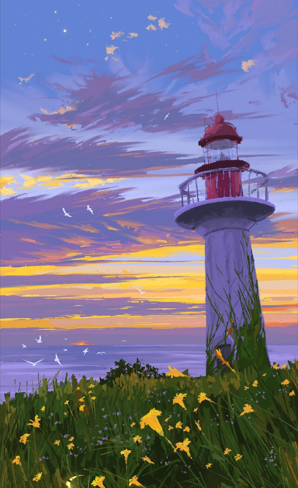 《台风眼》封面画师画的一些壁纸~
拿走dd