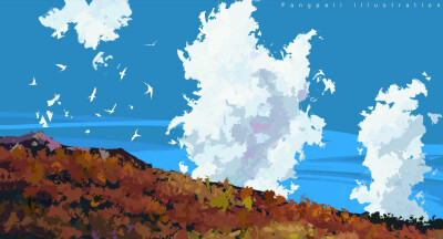 《台风眼》封面画师画的一些壁纸~
拿走dd