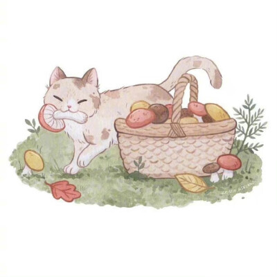 猫咪插画，via：Kristin Ashland ​​​