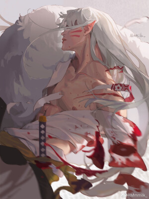 杀生丸  画师：wb @Mmmilk_