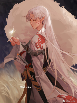 杀生丸  画师：wb @Mmmilk_