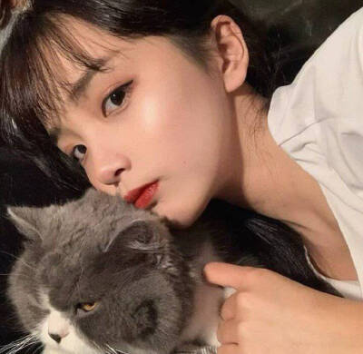 女生头像 抱猫