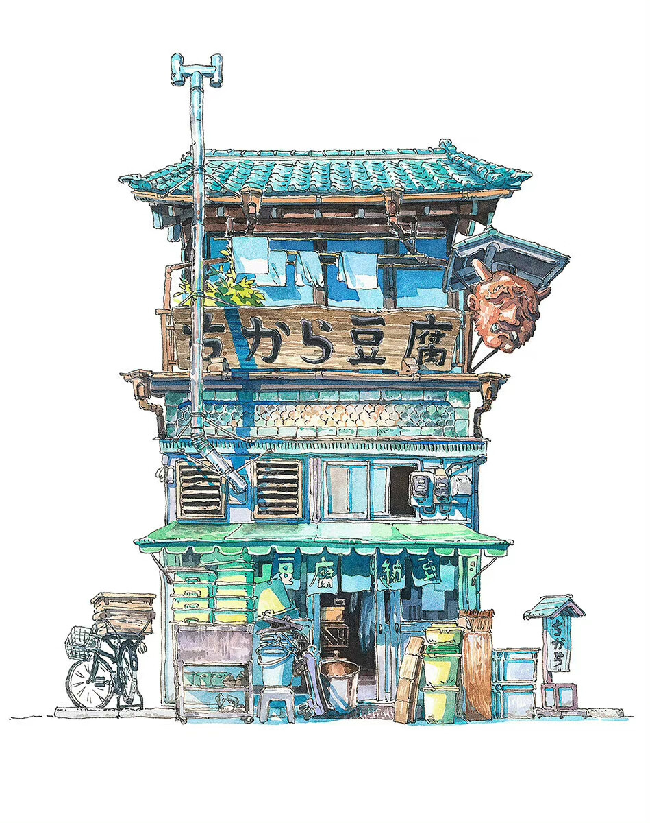 插画日式小店铺，插画师 Mateusz Urbanowicz ​​​