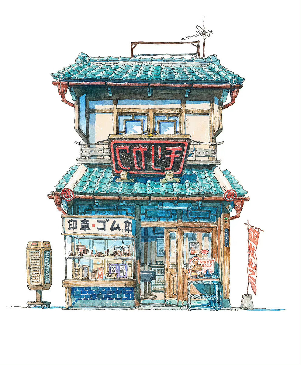 插画日式小店铺，插画师 Mateusz Urbanowicz ​​​