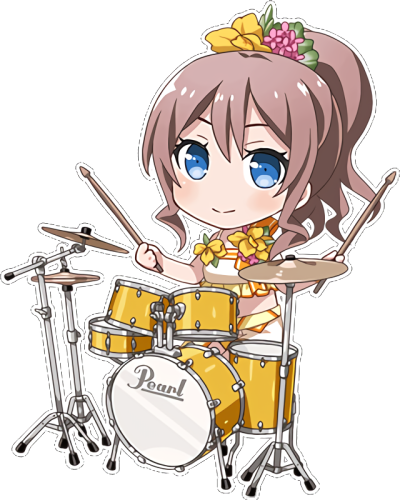 Poppin'Party——山吹沙绫 活动招募常驻Q版服装形象（普通）
〔★★★ 加油面包〕
所属活动：一般活动 里美的赠礼之歌
所属招募：Present for you（招募）