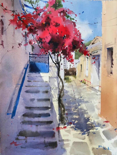 水彩小景，ins：blancaalvarezwatercolors ???