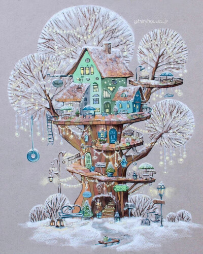 梦幻树屋，via：fairyhouses_jv
