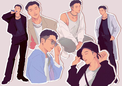 金南俊手绘,搜图不易，留图请点赞，专辑内所有图片均有才阿米所绘，我只是图片搬运工，只留作欣赏