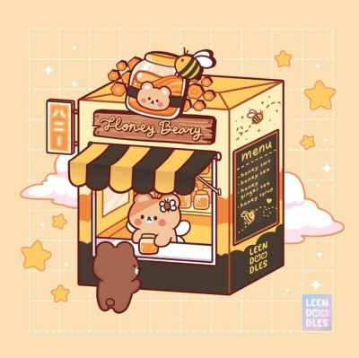 可爱的配色，萌萌的插画 ~
画师 leendoodles 