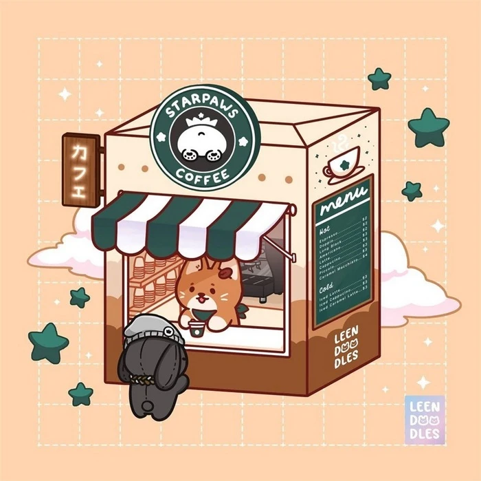 可爱的配色，萌萌的插画 ~
画师 leendoodles 