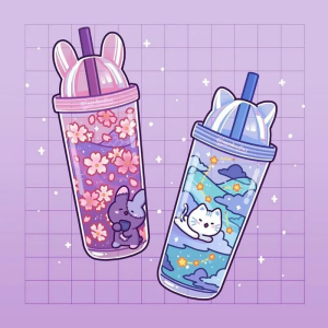 可爱的配色，萌萌的插画 ~ 
画师 leendoodles 