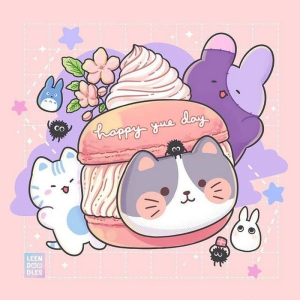 可爱的配色，萌萌的插画 ~ 
画师 leendoodles 