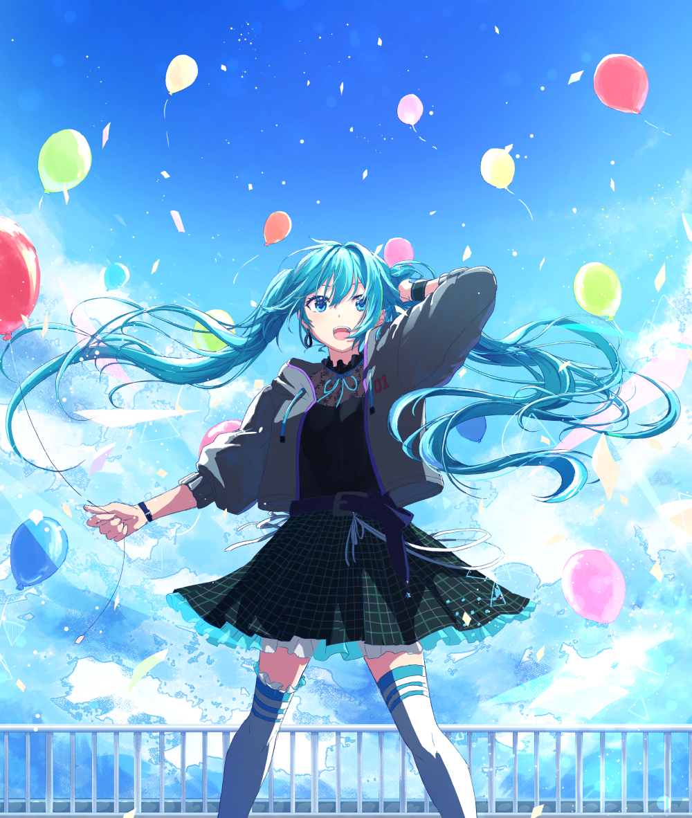 初音未来，miku，VOCALOID
图片来源于pixiv