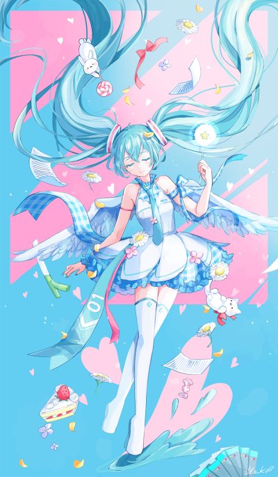 初音未来，miku，VOCALOID
图片来源于pixiv