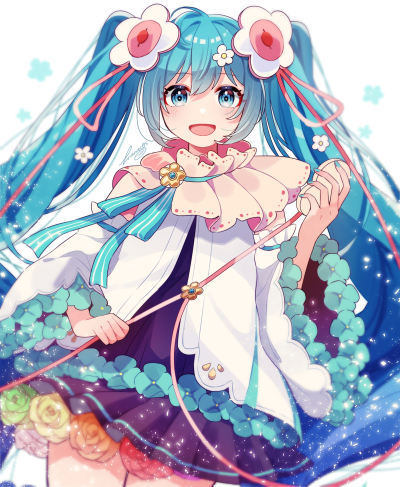 初音未来，miku，VOCALOID
图片来源于pixiv