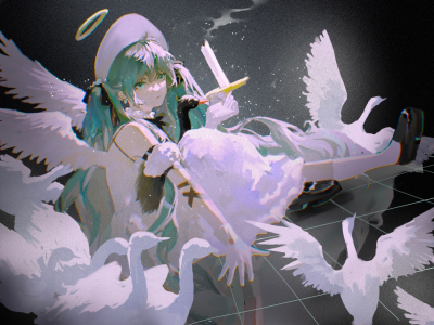 初音未来，miku，VOCALOID
图片来源于pixiv