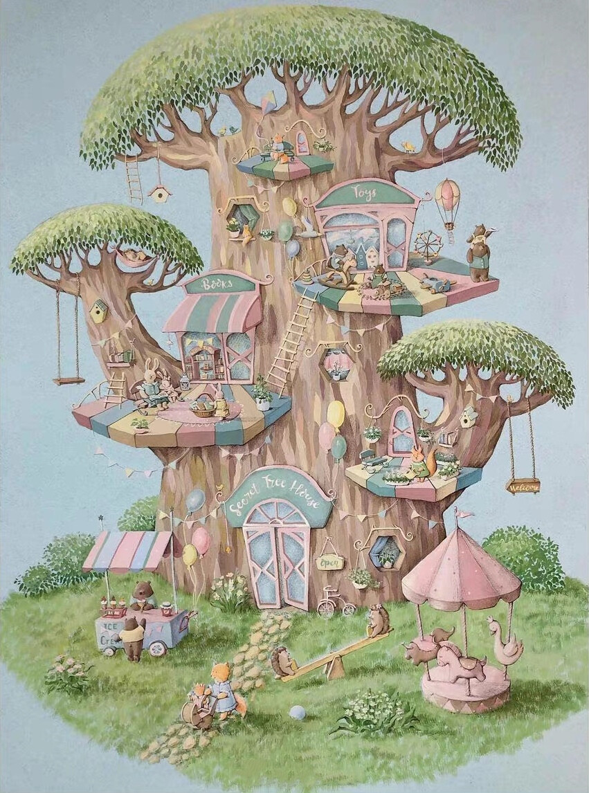 梦幻树屋，via：fairyhouses_jv
