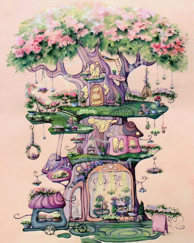 梦幻树屋，via：fairyhouses_jv
