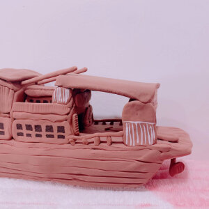 2021年11月16日 关注 可来图定制南湖红船诞生网红船手工手作超轻粘土