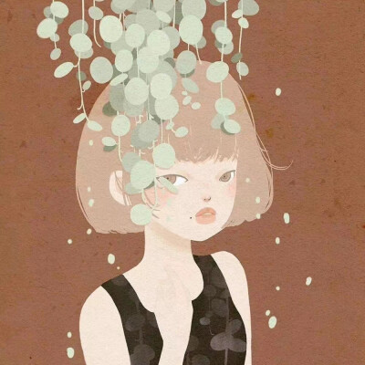 好看的插画头像，作者未知。