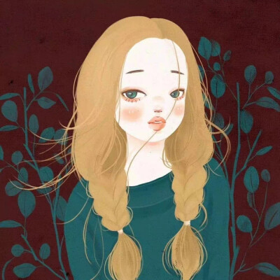 好看的插画头像，作者未知。