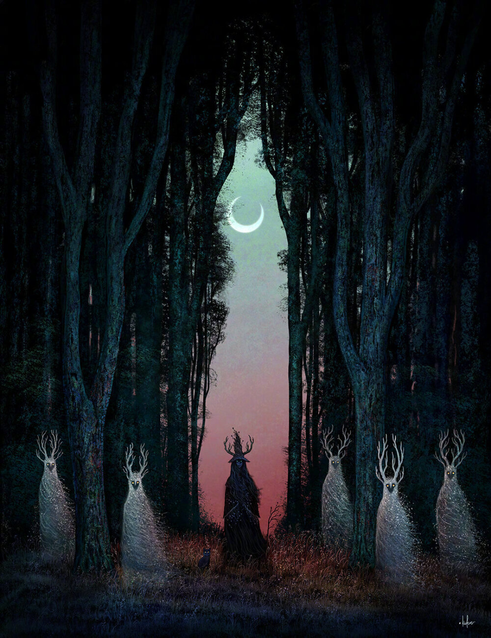 阴森而迷幻的插画，插画师 Andy Kehoe 