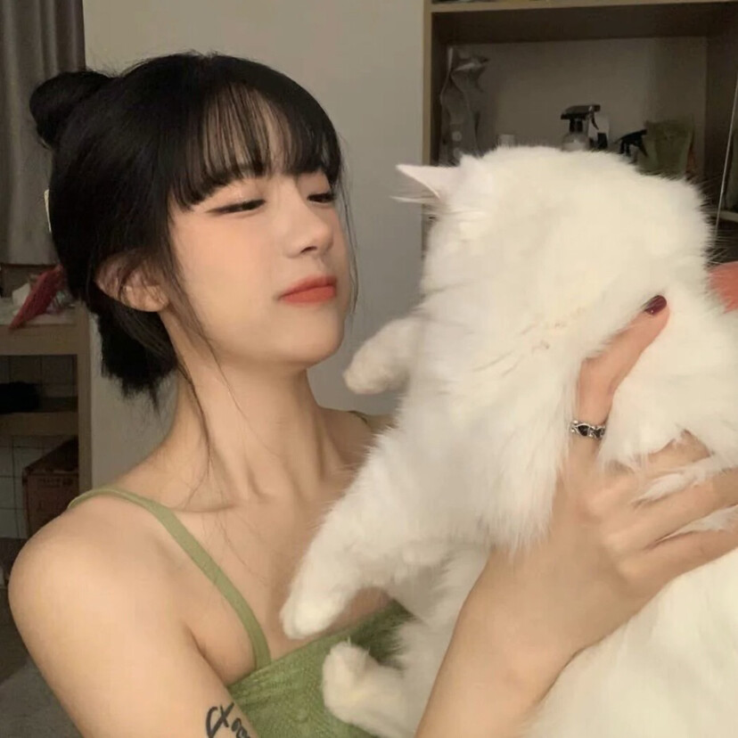 女生头像 抱猫