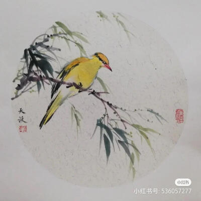 画师良川的国画写意花鸟