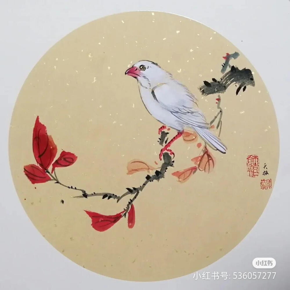 画师良川的国画写意花鸟