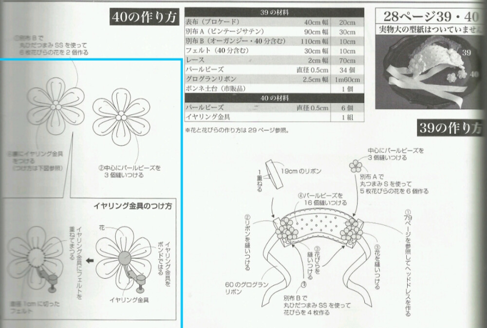 女仆系带发饰(有花和珍珠)——71页[39.]
花耳环——71页[40.]