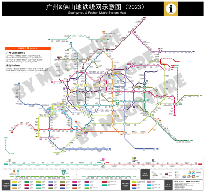 根据当前建设进度，预估2023年广州&佛山地铁运营线网状况。