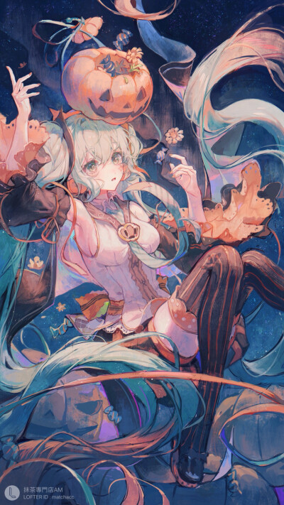 少女插画壁纸 画师：抹茶专门店AM（LOFTER）