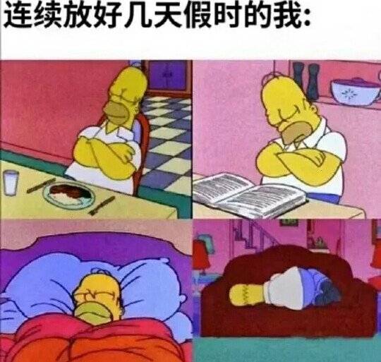 连续放好几天假时的我