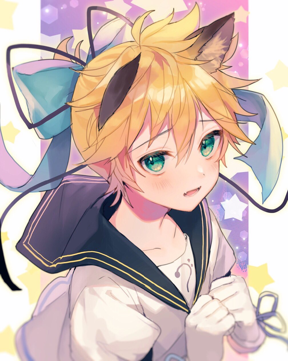 镜音连，len，镜音双子，VOCALOID
图片来源于pixiv