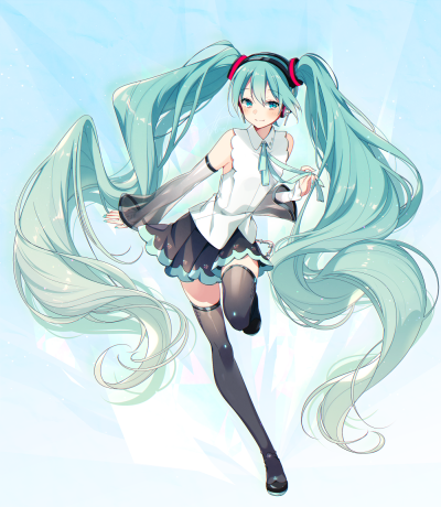 初音未来，miku，VOCALOID
图片来源于pixiv