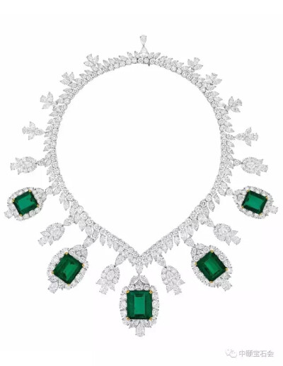 祖母绿配钻石项链 HARRY WINSTON