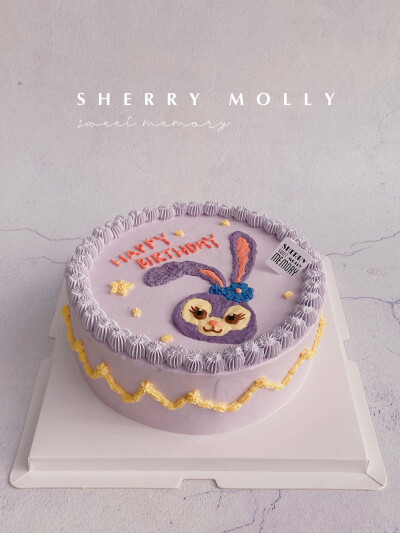 #SHERRYMOLLY家の下午茶# —『巧克力cake』小女孩兒的生日cake～粉嫩紫色系星黛露主題 加了奶油裱花更立體咯