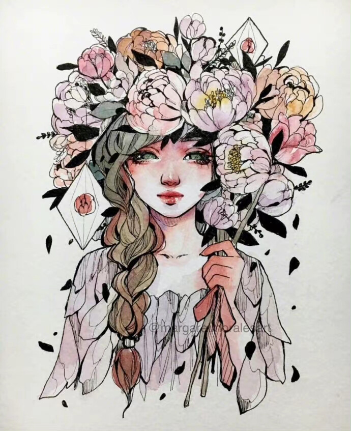 动漫风人物插画，ins : margaretmoralesart ​​​[/cp]