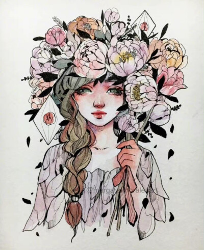 动漫风人物插画，ins : margaretmoralesart ​​​[/cp]