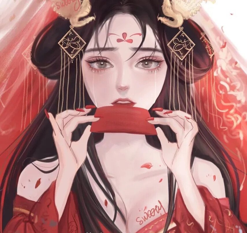 晓妆初过，沈檀轻注些儿个。向人微露丁香颗，一曲清歌，暂引樱桃破。
罗袖裛残殷色可，杯深旋被香醪涴。绣床斜凭娇无那，烂嚼红茸，笑向檀郎唾