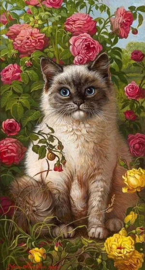油画版猫咪