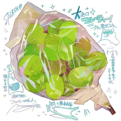 美食绘（果蔬），插画家：もみじ真魚