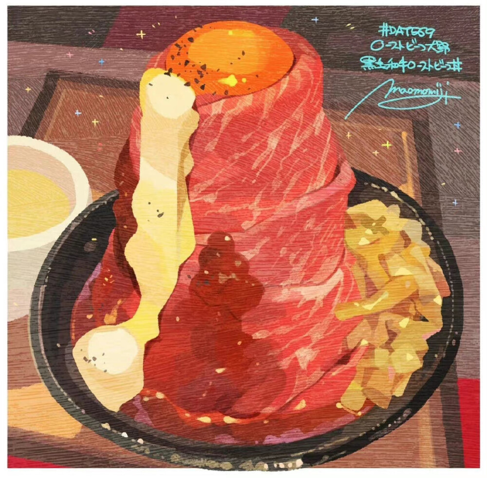 美食绘，插画师 maomomiji 