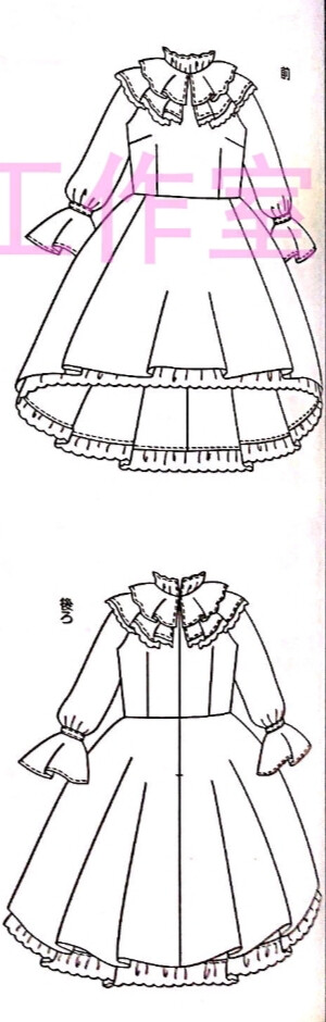 长袖连衣裙(前后长短不一样)——114页[56.]