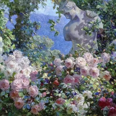 ——
美国画家艾伯特·福勒·格雷夫斯（Abbott Fuller Graves，1859–1936)笔下浪漫而温馨的花园。 ​​​​