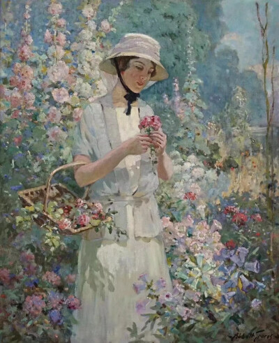 ——
美国画家艾伯特·福勒·格雷夫斯（Abbott Fuller Graves，1859–1936)笔下浪漫而温馨的花园。 ​​​​