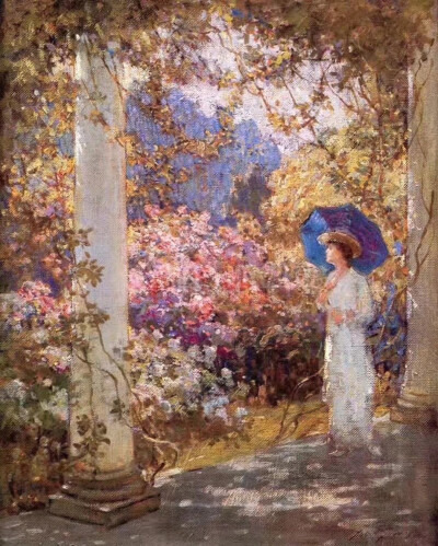 ——
美国画家艾伯特·福勒·格雷夫斯（Abbott Fuller Graves，1859–1936)笔下浪漫而温馨的花园。 ​​​​