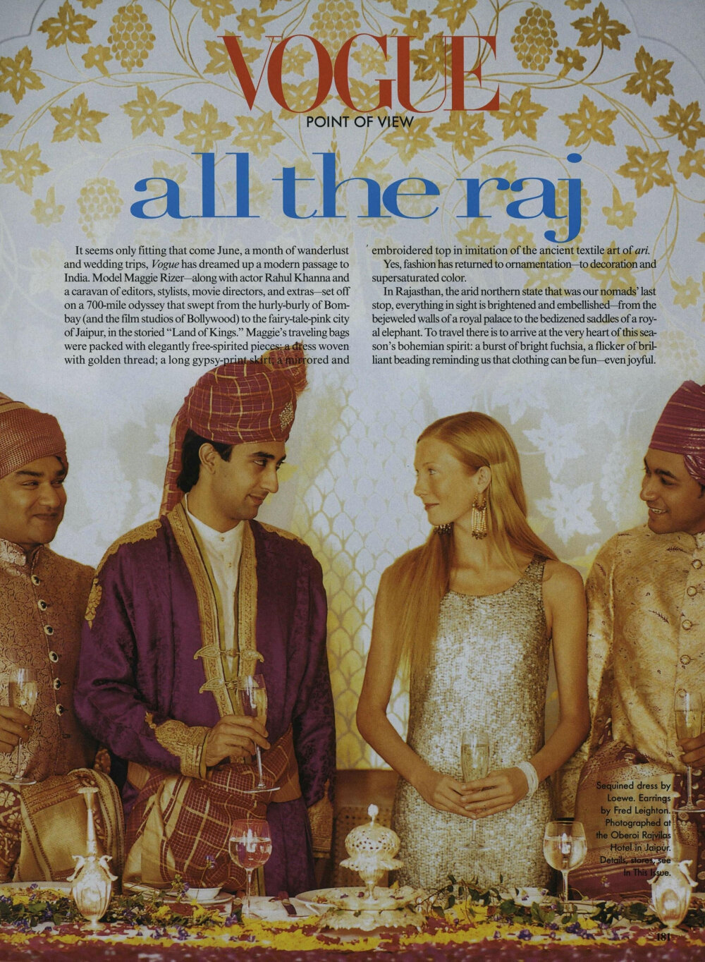 US Vogue June 1999 "All the Raj"
Photographer: Arthur Elgort
[weibo@Tangyimem]