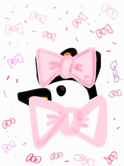 -粉色蝴蝶结头像版